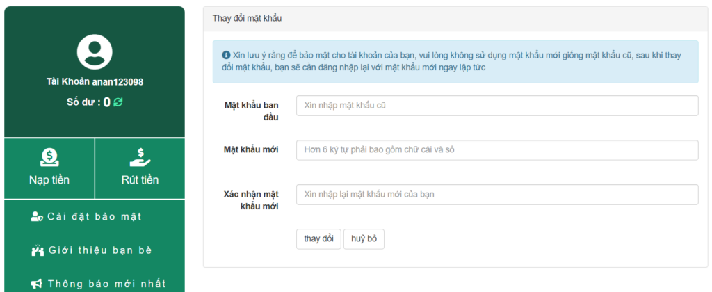 Bảo mật tài khoản cwin mới